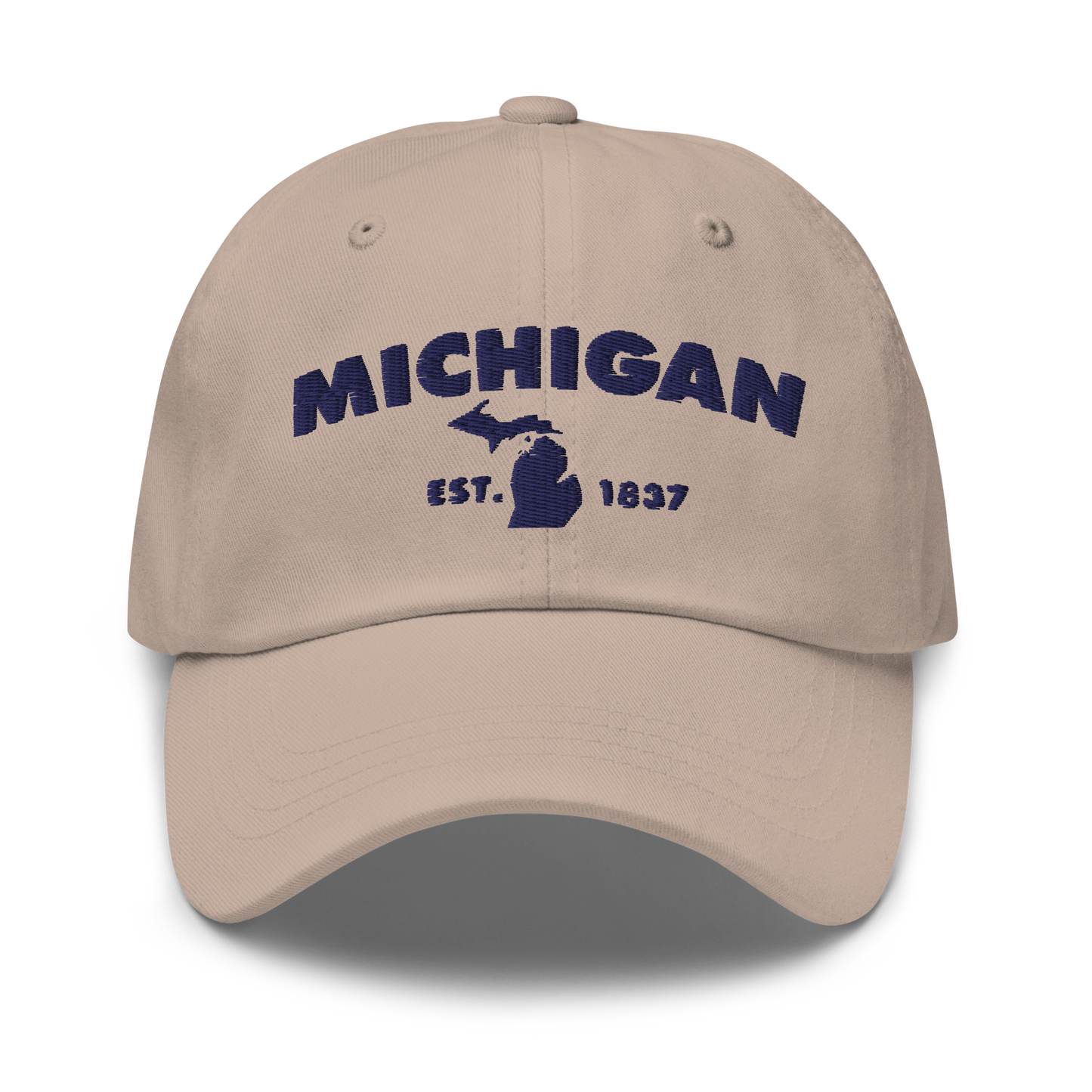 'Michigan EST 1837' Dad Hat (Geometric Sans Font)