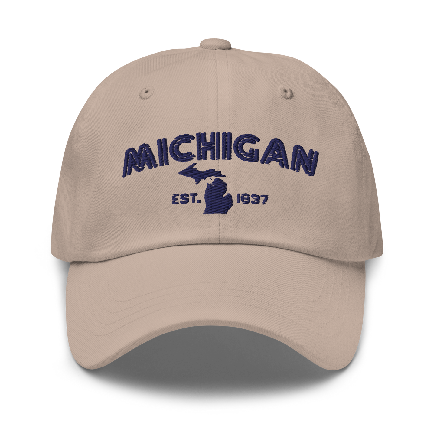 'Michigan EST 1837' Dad Hat (Metalpress Font)