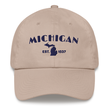 'Michigan EST 1837' Dad Hat (Theatrical Art Deco Font)