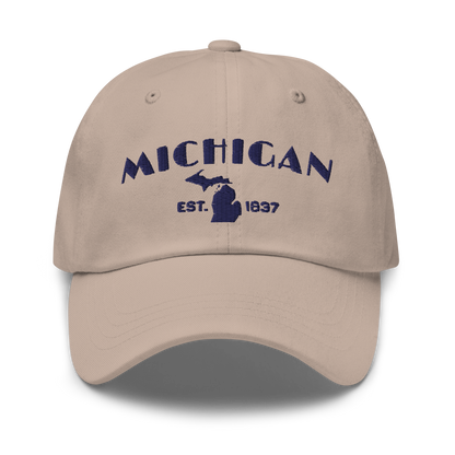 'Michigan EST 1837' Dad Hat (Theatrical Art Deco Font)