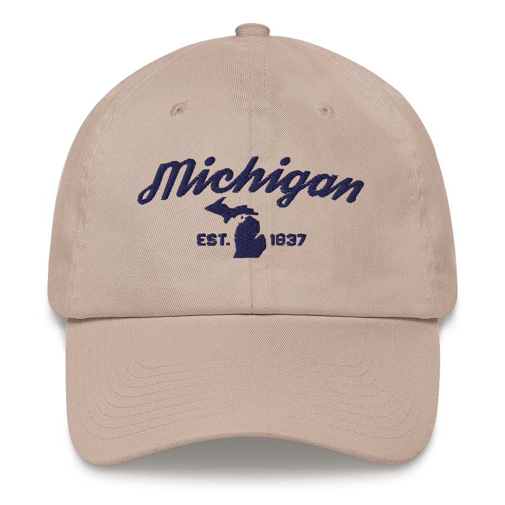 'Michigan EST 1837' Dad Hat (Script Font)