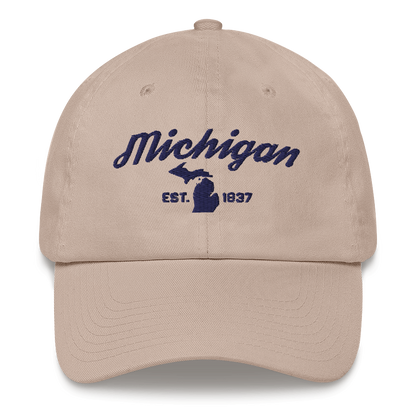 'Michigan EST 1837' Dad Hat (Script Font)