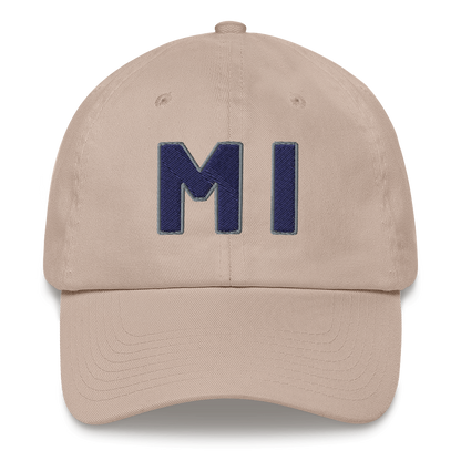 Michigan 'MI' Dad Hat (1940s Baseball Font)