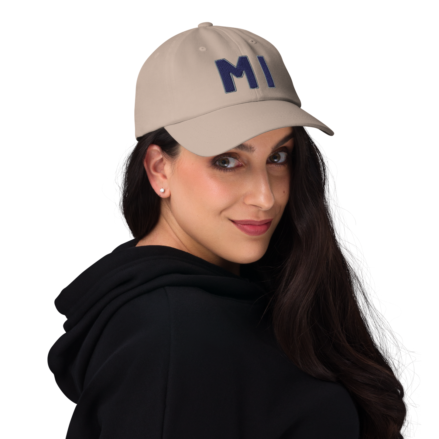 Michigan 'MI' Dad Hat (1940s Baseball Font)