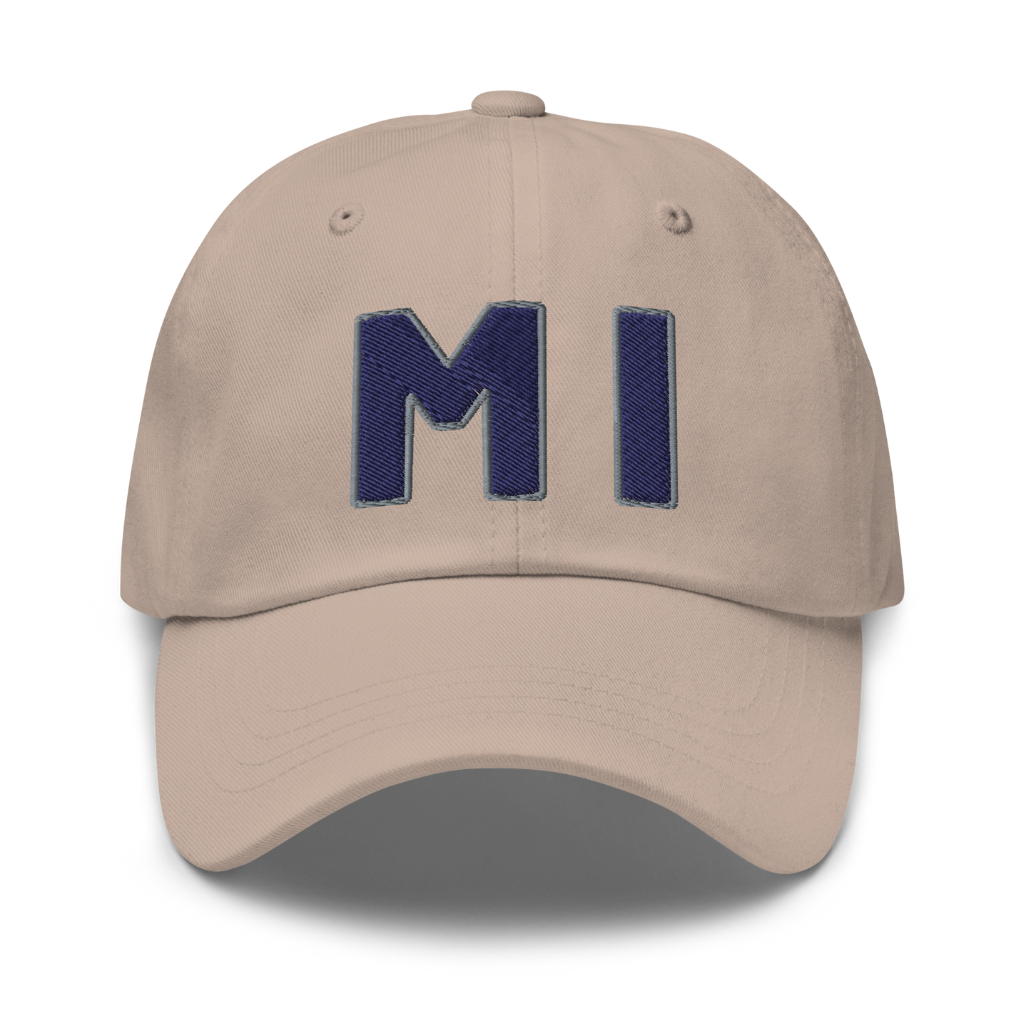 Michigan 'MI' Dad Hat (1940s Baseball Font)