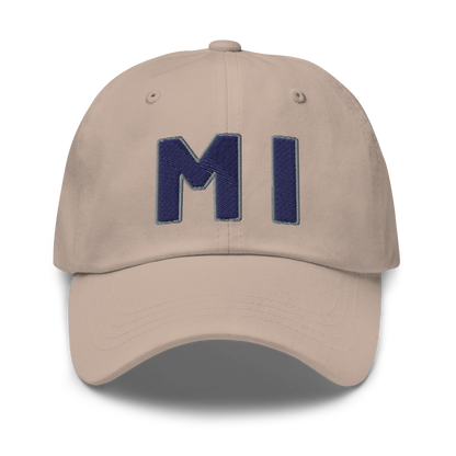 Michigan 'MI' Dad Hat (1940s Baseball Font)