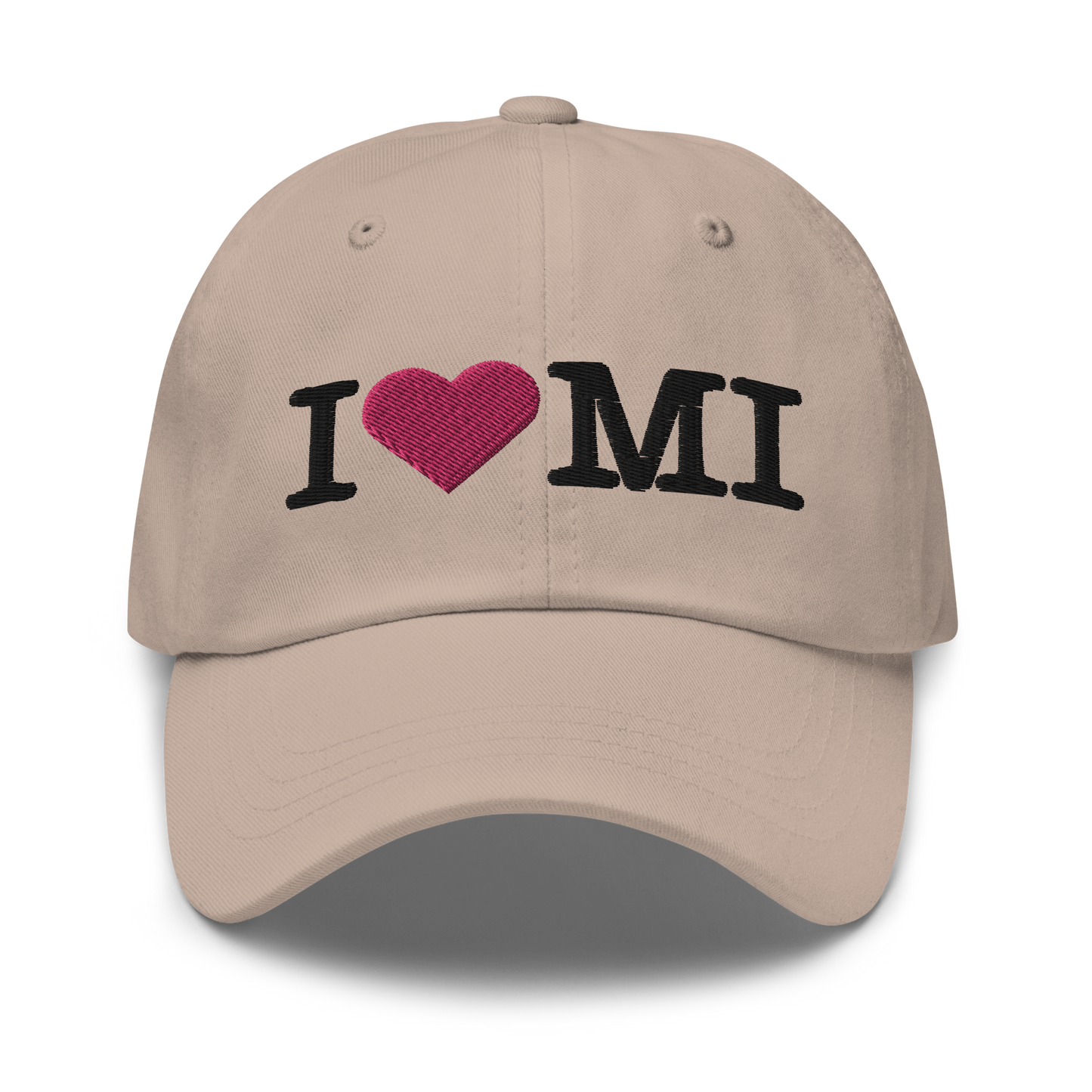 Michigan 'I ❤️ MI' Dad Hat (Typewriter Font)