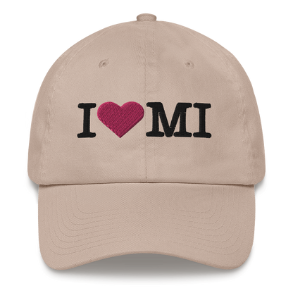 Michigan 'I ❤️ MI' Dad Hat (Typewriter Font)