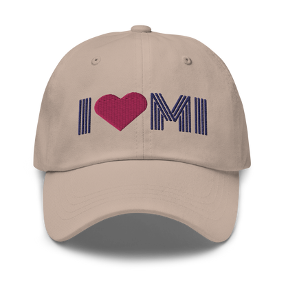 Michigan 'I ❤️ MI' Dad Hat (Metalpress Font)