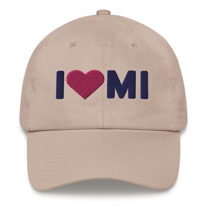 Michigan 'I ❤️ MI' Dad Hat (Rounded Swiss Font)