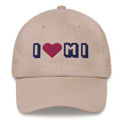 Michigan 'I ❤️ MI' Dad Hat (Arcade Font)