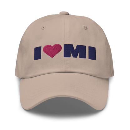 Michigan 'I ❤️ MI' Dad Hat (French Olive Font)