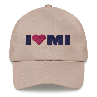 Michigan 'I ❤️ MI' Dad Hat (French Olive Font)