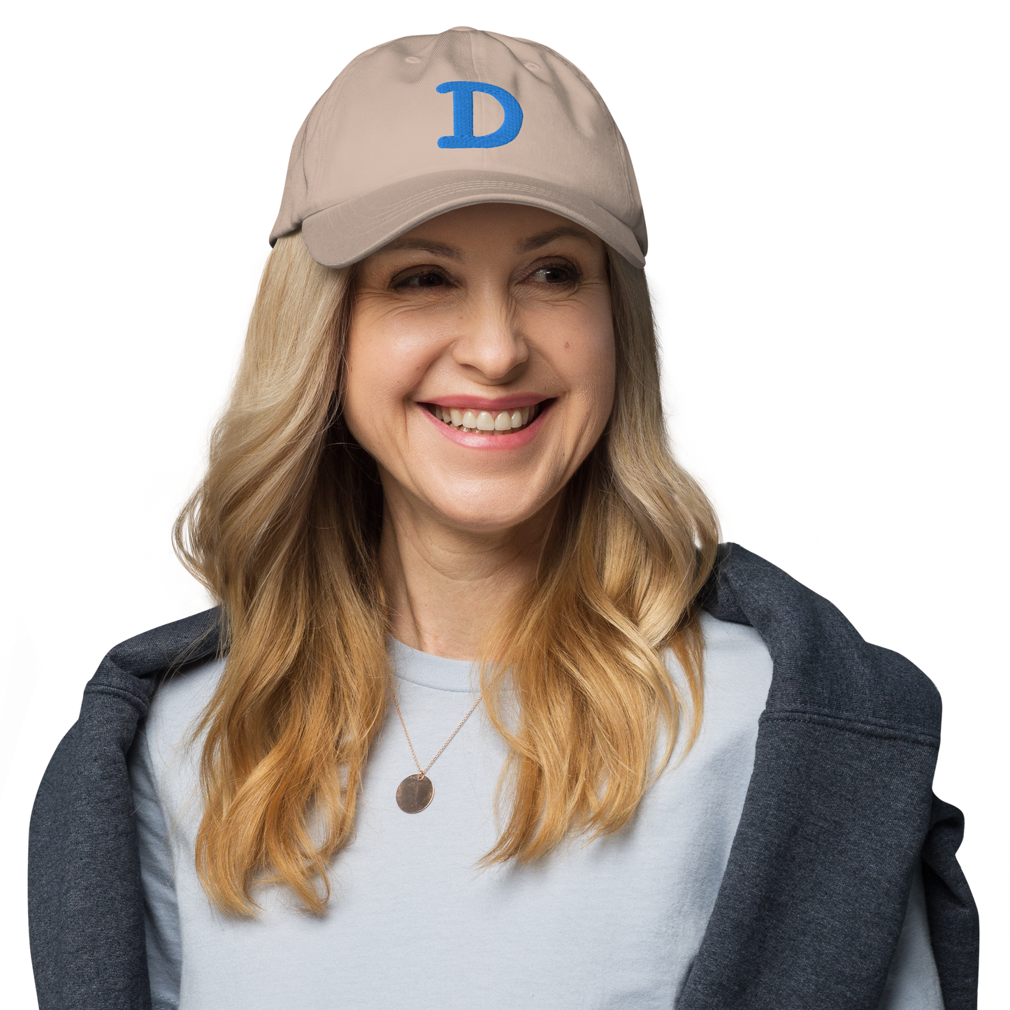 Detroit 'Old French D' Dad Hat (w/ Side Design) | Azure Embroidery