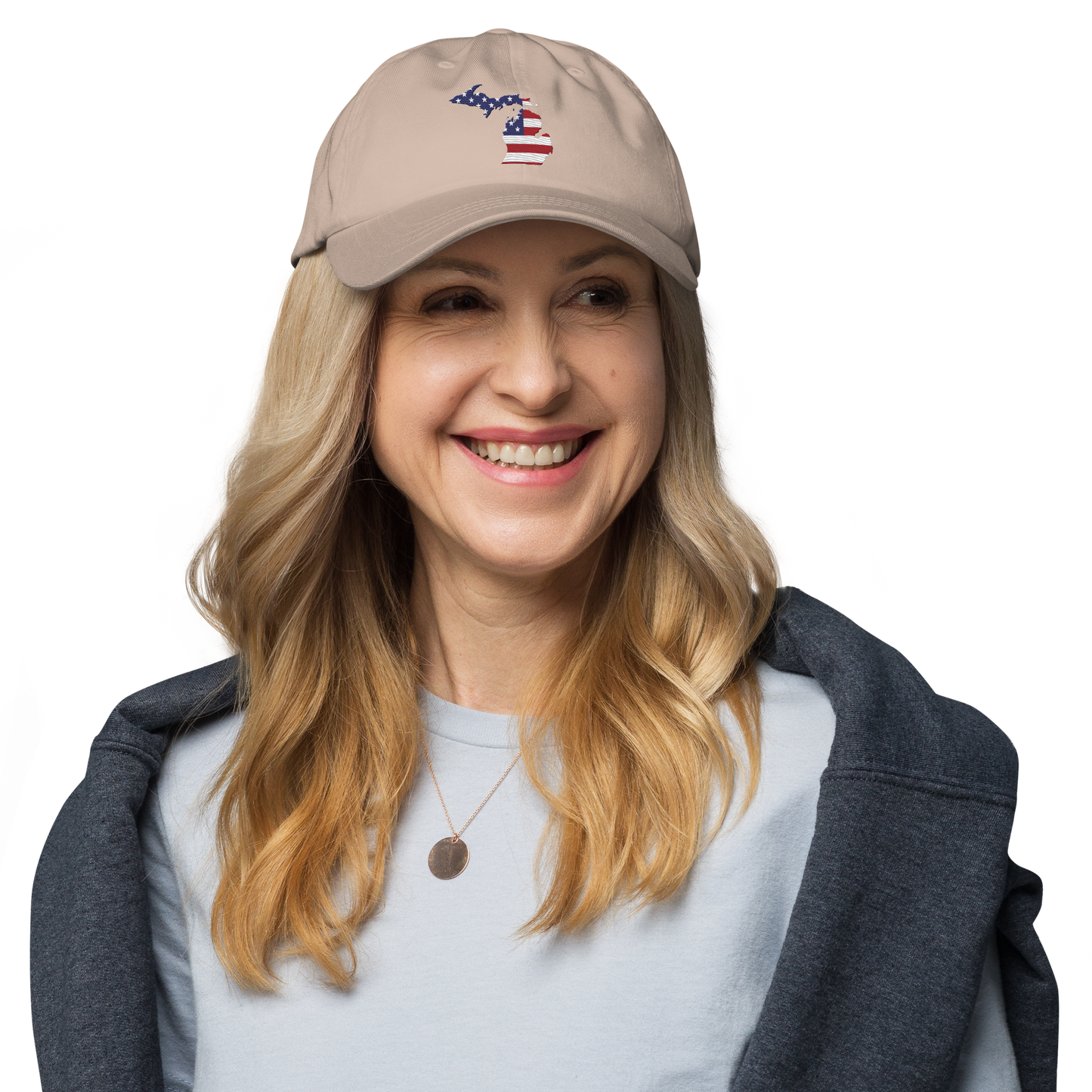 State of Michigan Dad Hat (w/ USA Flag Outline)