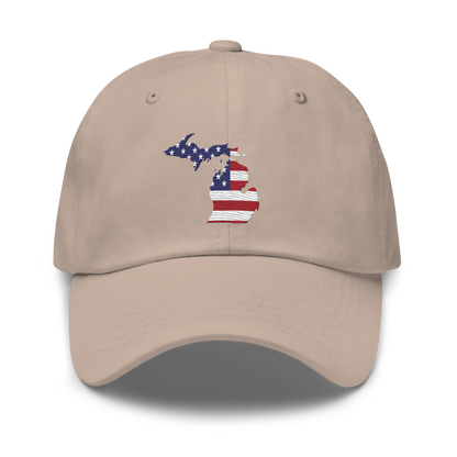 State of Michigan Dad Hat (w/ USA Flag Outline)