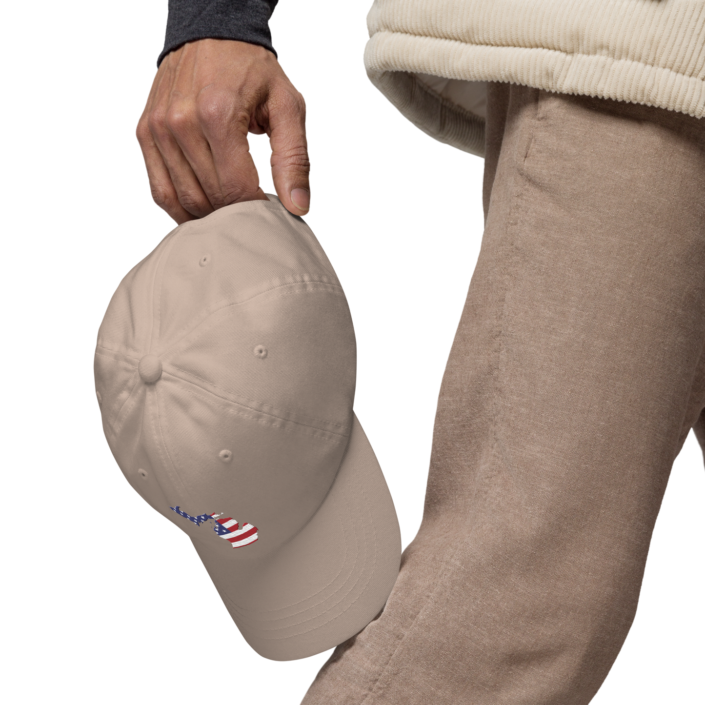 State of Michigan Dad Hat (w/ USA Flag Outline)