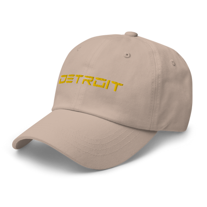 'Detroit' Dad Hat (Electric Font) | Gold Embroidery