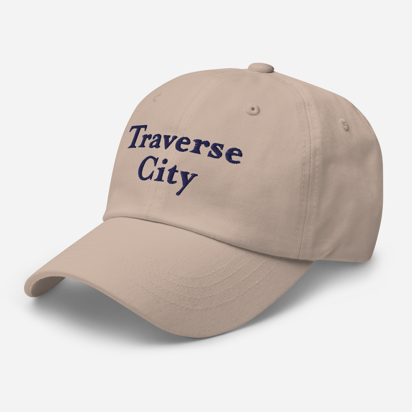 'Traverse City' Dad Hat | White/Black Embroidery