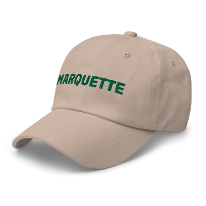 'Marquette' Dad Hat | Gold/Green Embroidery