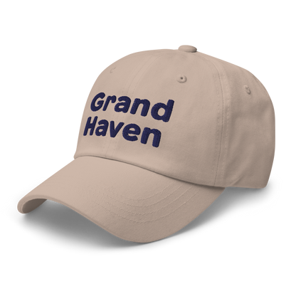 'Grand Haven' Dad Hat | White/Navy Embroidery