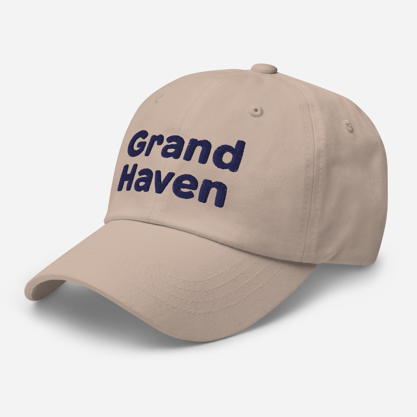 'Grand Haven' Dad Hat | White/Navy Embroidery