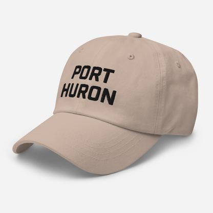 'Port Huron' Dad Hat | White/Black Embroidey