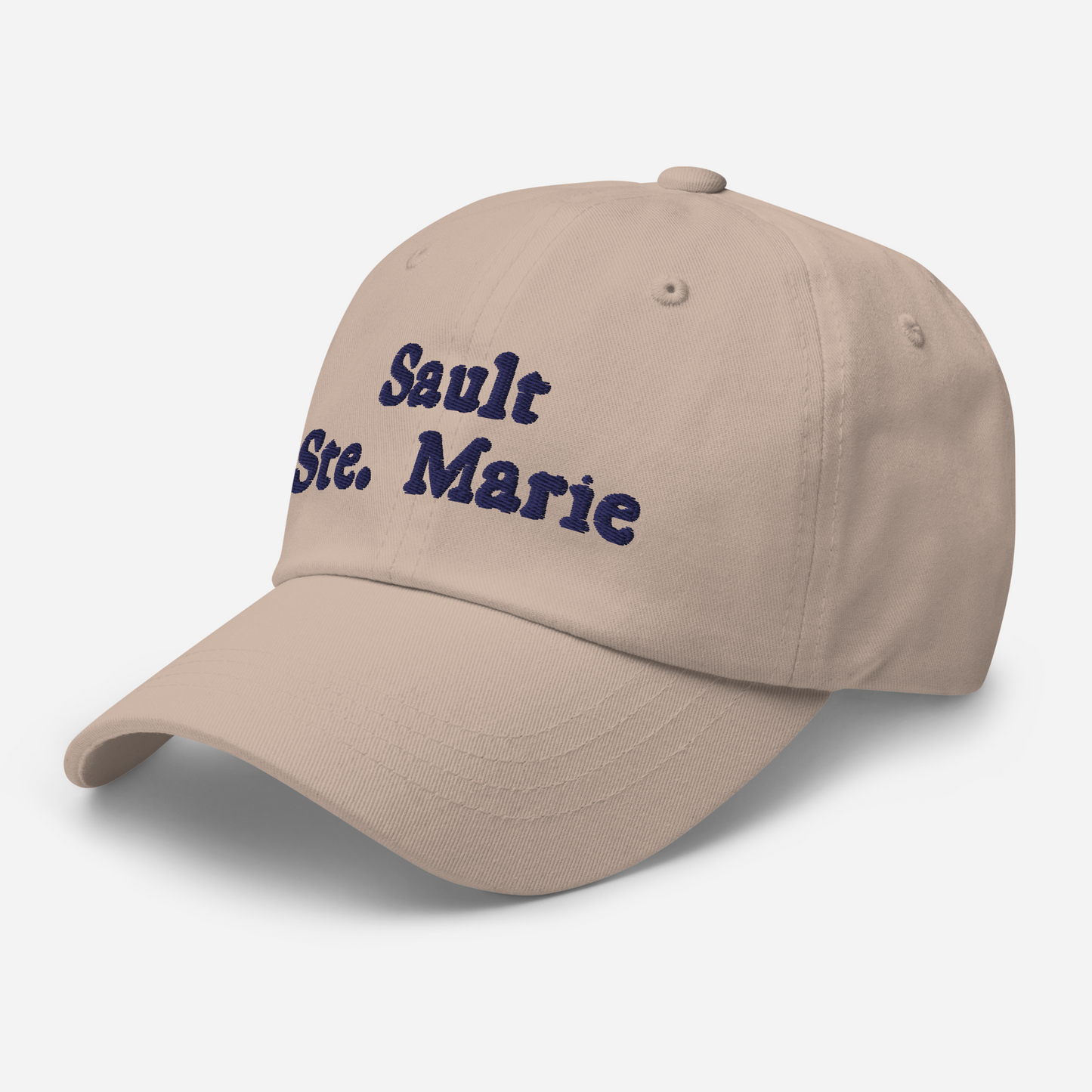 'Sault Ste. Marie' Dad Hat | White/Navy Embroidery