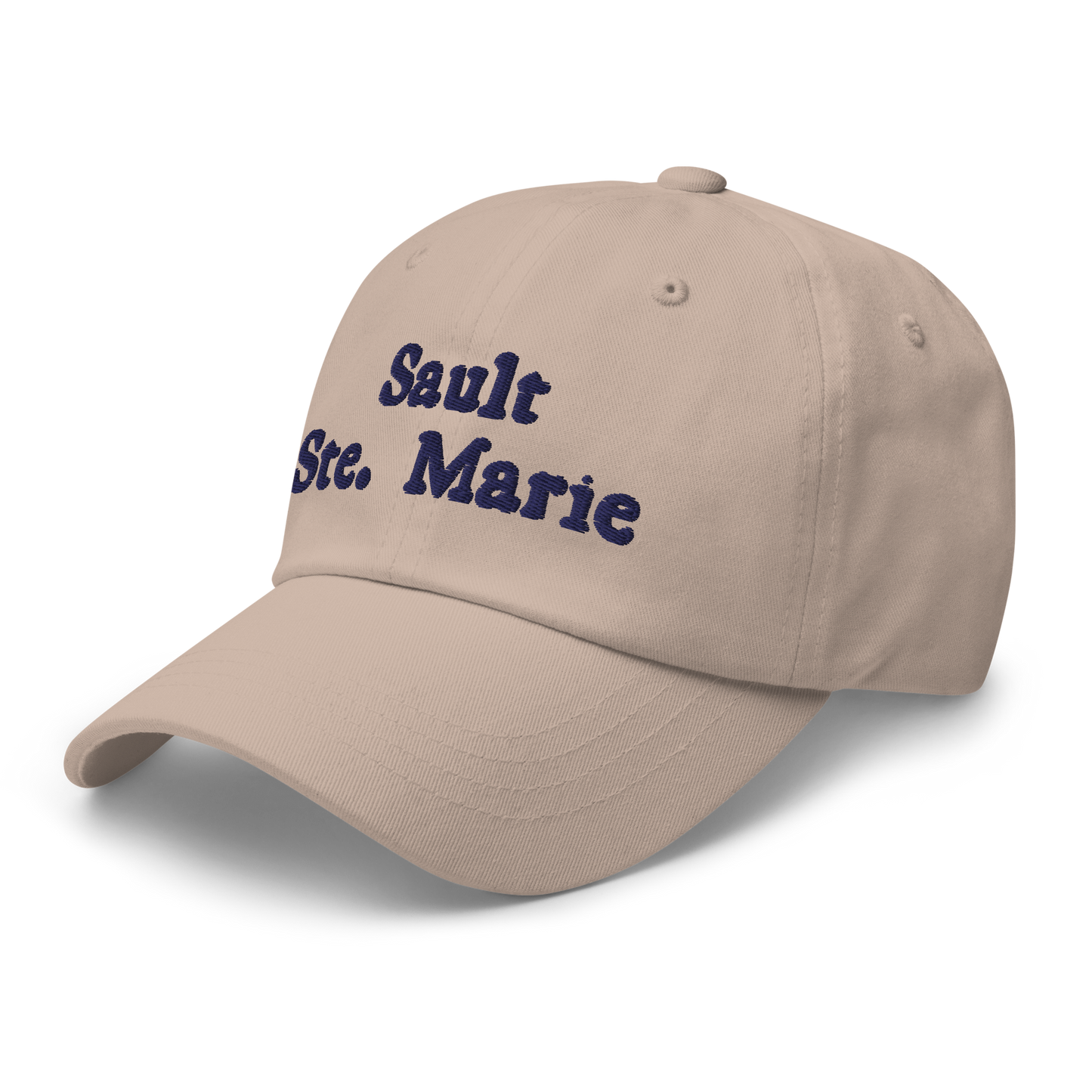 'Sault Ste. Marie' Dad Hat | White/Navy Embroidery