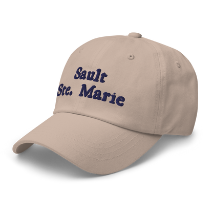 'Sault Ste. Marie' Dad Hat | White/Navy Embroidery