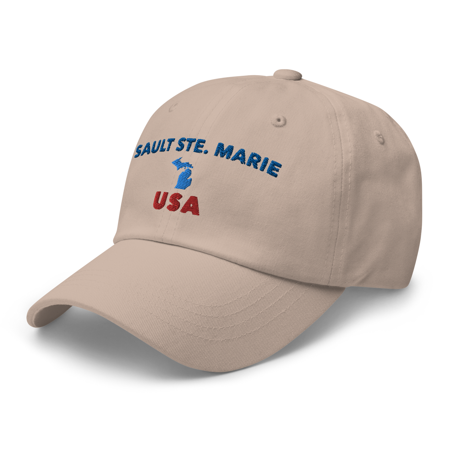 'Sault Ste. Marie USA' Dad Hat (w/ Michigan Outline)