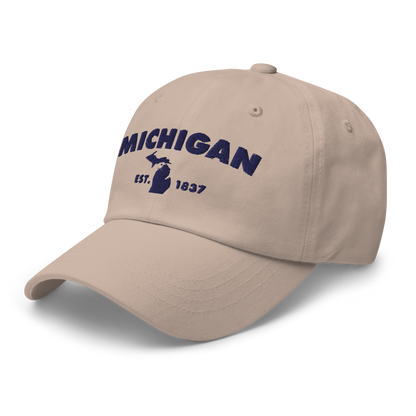 'Michigan EST 1837' Dad Hat (Geometric Sans Font)