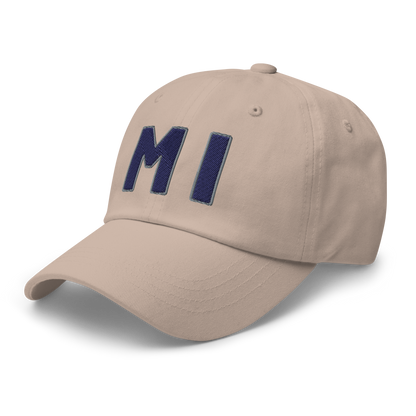 Michigan 'MI' Dad Hat (1940s Baseball Font)