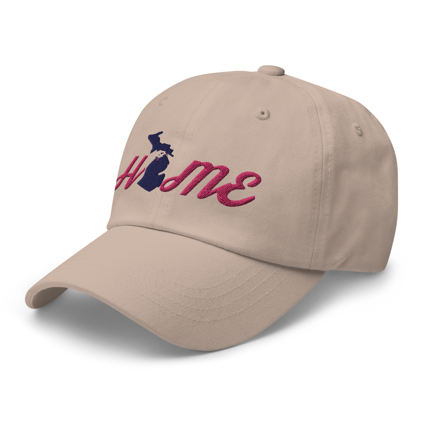 Michigan 'Home' Dad Hat (Script Font) | Pink Embroidery