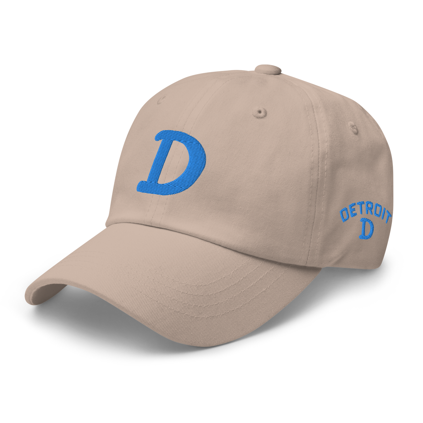 Detroit 'Old French D' Dad Hat (w/ Side Design) | Azure Embroidery