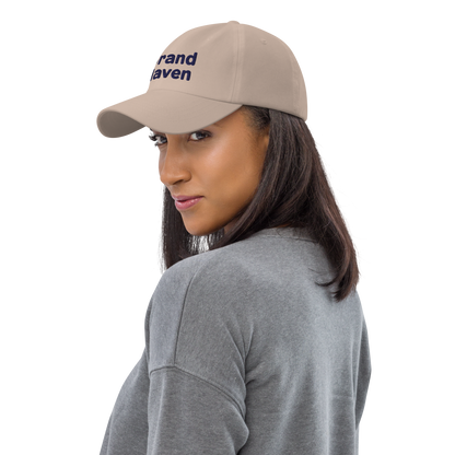 'Grand Haven' Dad Hat | White/Navy Embroidery