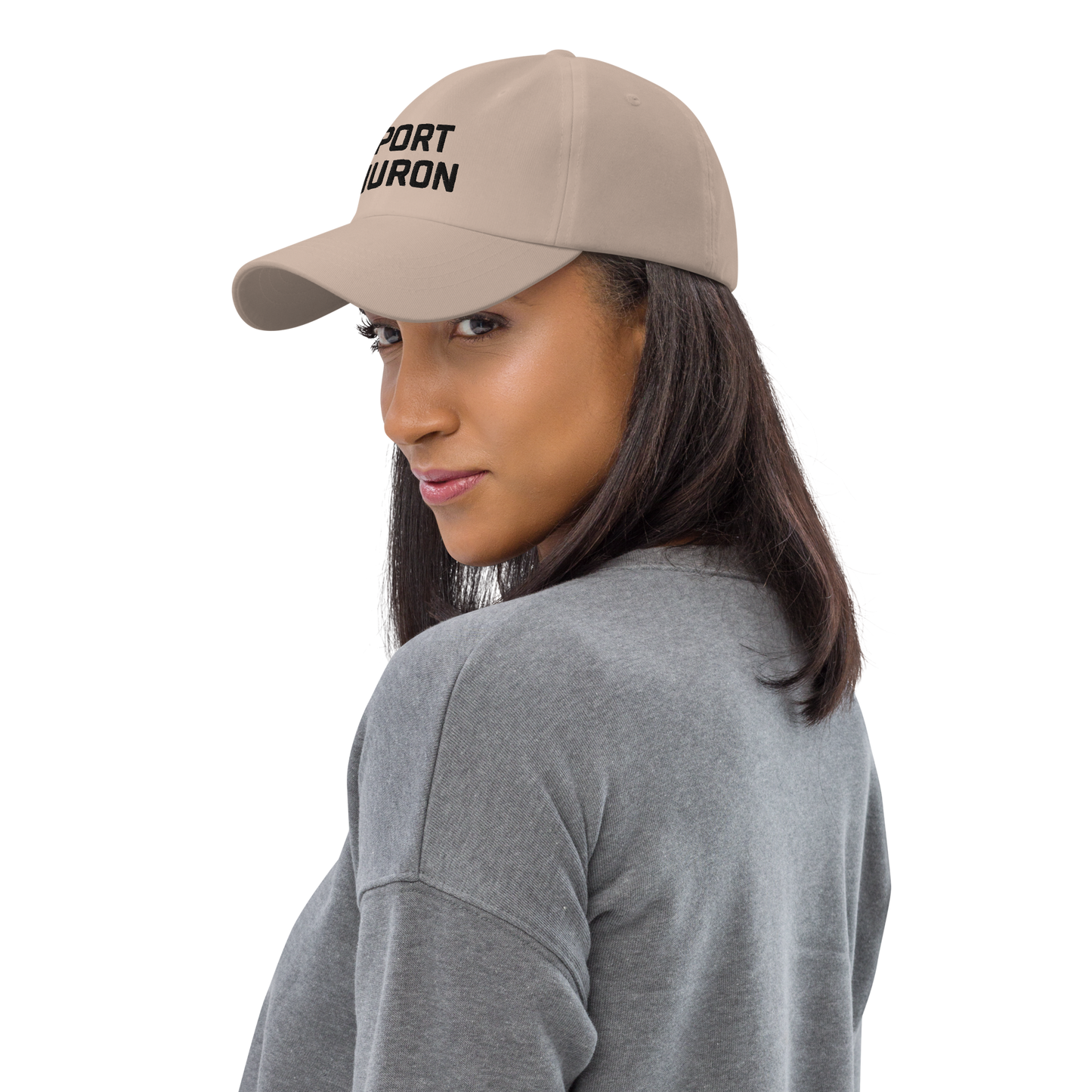 'Port Huron' Dad Hat | White/Black Embroidey