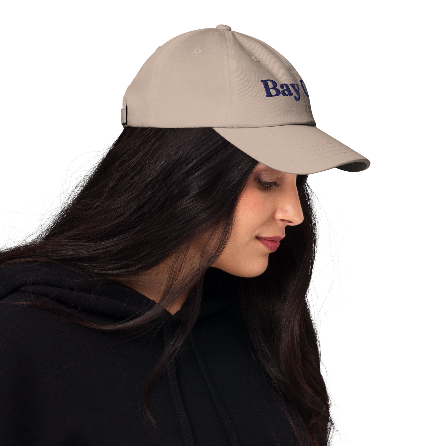 'Bay City' Dad Hat | White/Navy Embroidery