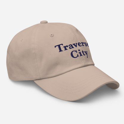 'Traverse City' Dad Hat | White/Black Embroidery