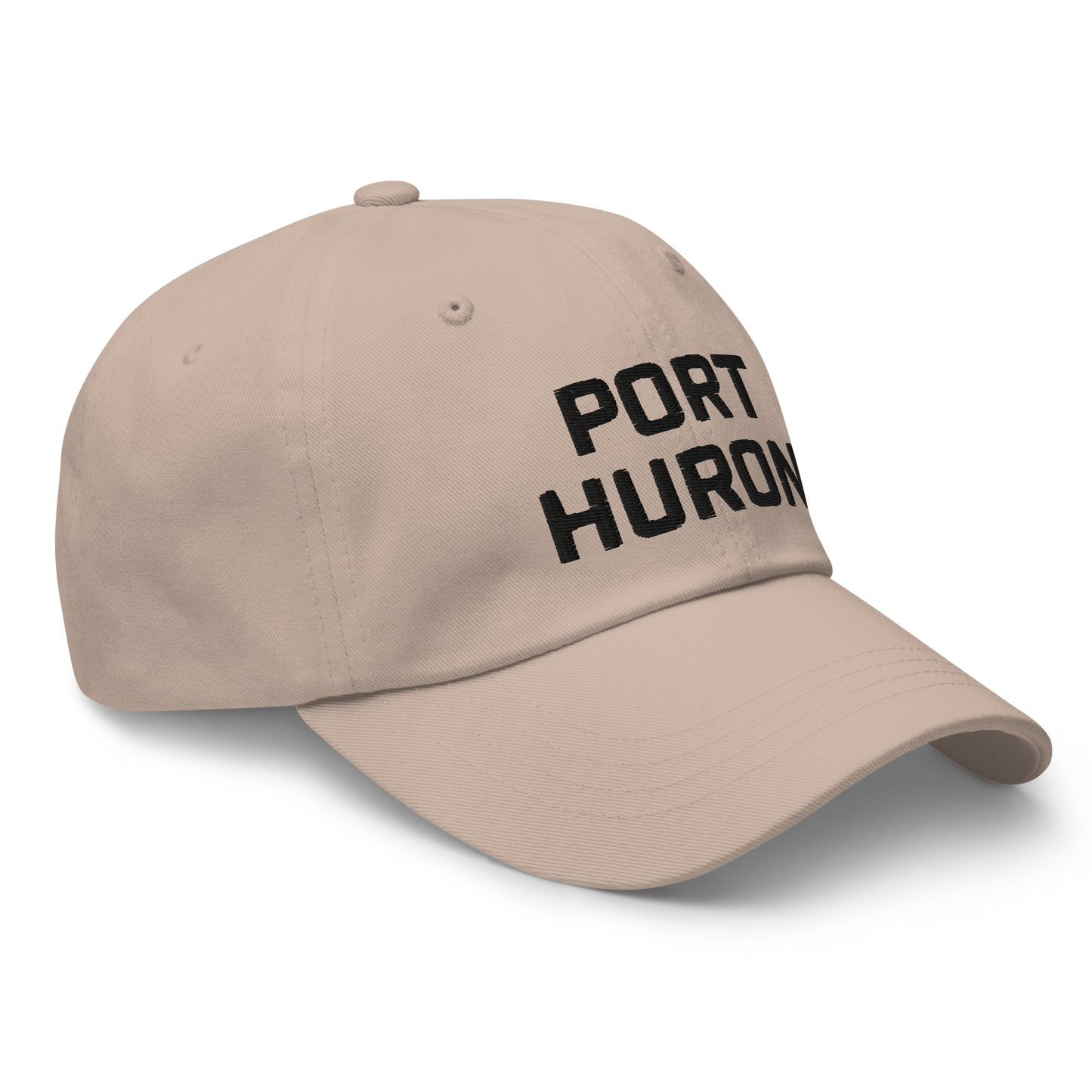 'Port Huron' Dad Hat | White/Black Embroidey