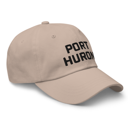 'Port Huron' Dad Hat | White/Black Embroidey