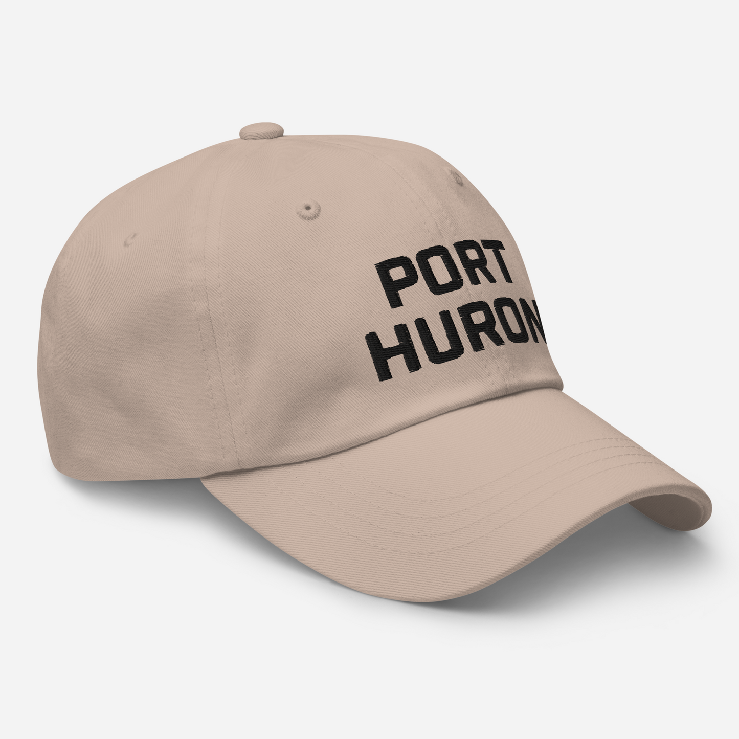 'Port Huron' Dad Hat | White/Black Embroidey