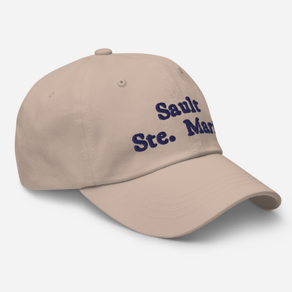 'Sault Ste. Marie' Dad Hat | White/Navy Embroidery