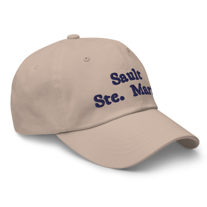 'Sault Ste. Marie' Dad Hat | White/Navy Embroidery