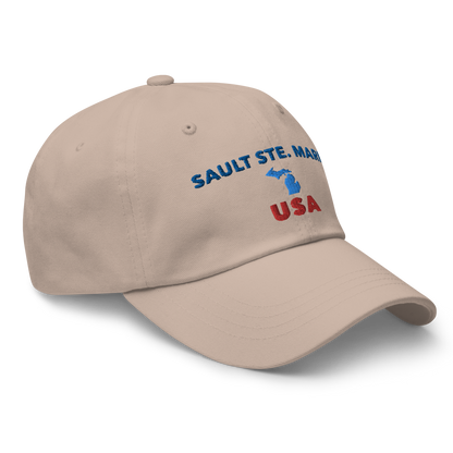 'Sault Ste. Marie USA' Dad Hat (w/ Michigan Outline)