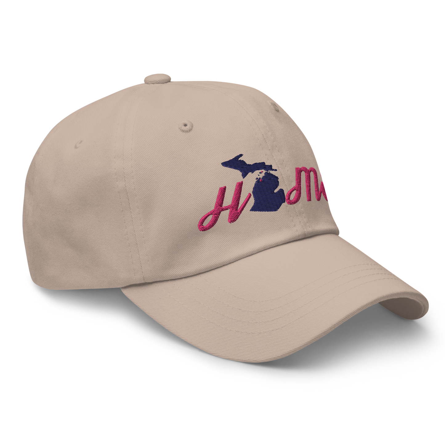 Michigan 'Home' Dad Hat (Script Font) | Pink Embroidery