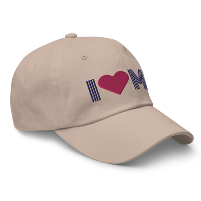 Michigan 'I ❤️ MI' Dad Hat (Metalpress Font)