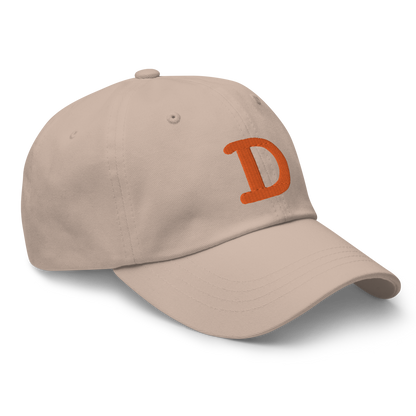 Detroit 'Old French D' Dad Hat (w/ Side Design) | Orange Embroidery