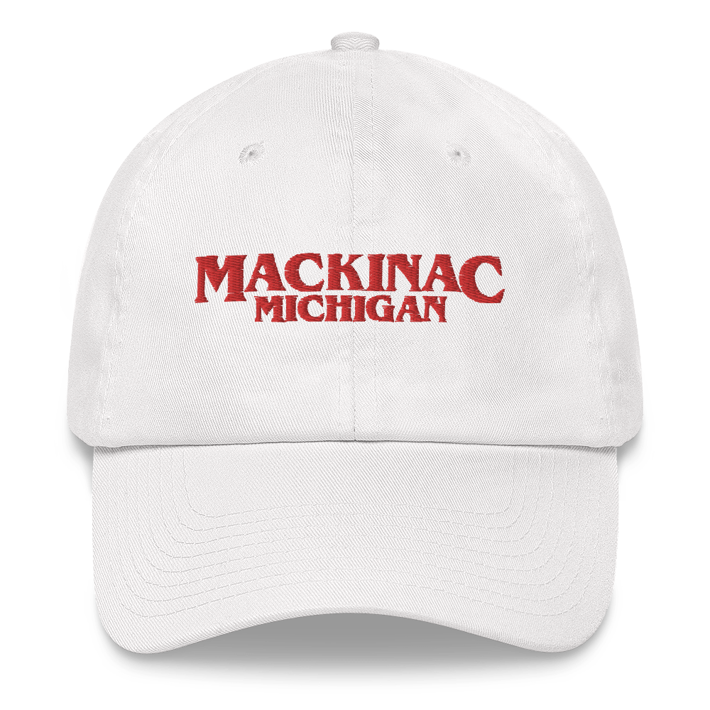 'Mackinac Michigan' Dad Hat (1980s Drama Parody)