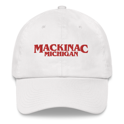 'Mackinac Michigan' Dad Hat (1980s Drama Parody)